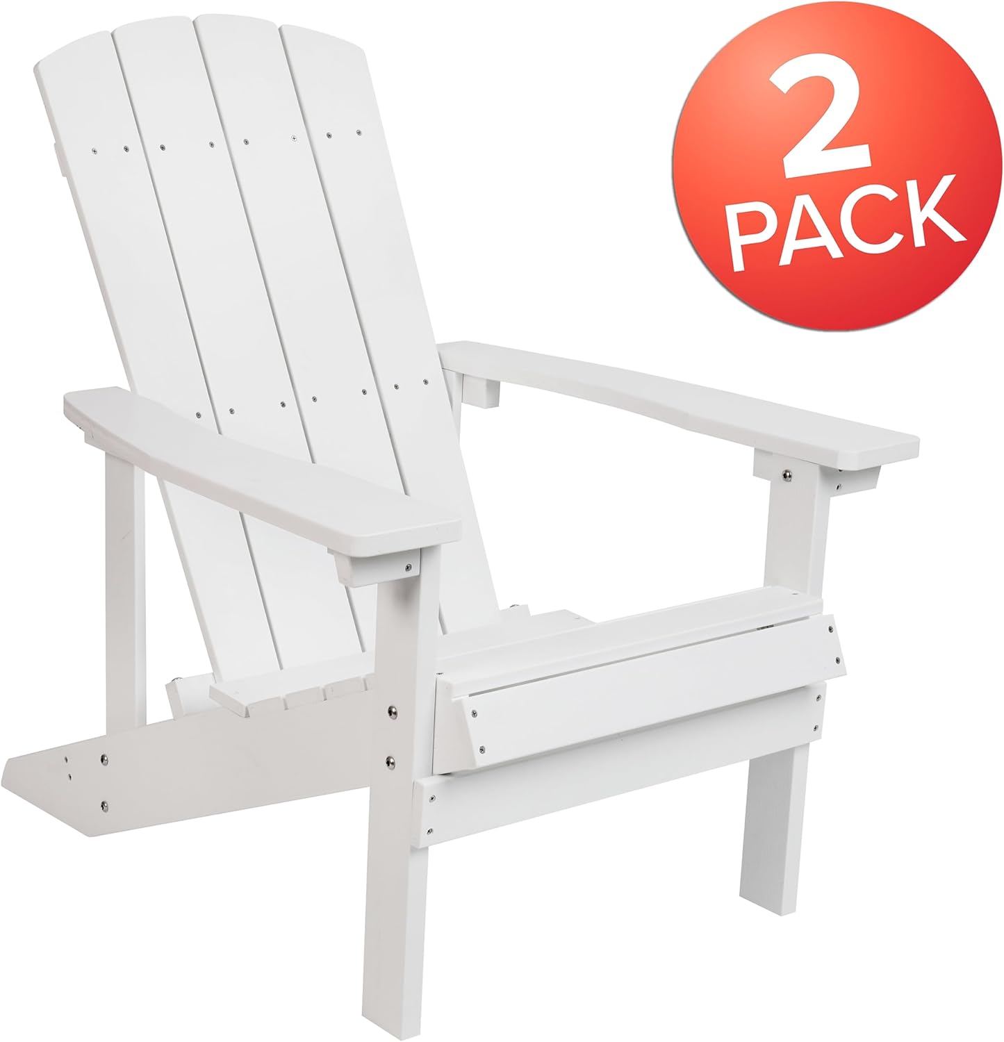Flash Furniture Charlestown Commercial Grade Indoor/Outdoor Adirondack Chair, Weather Resistant Durable Poly Resin Deck and Patio Seating, Green