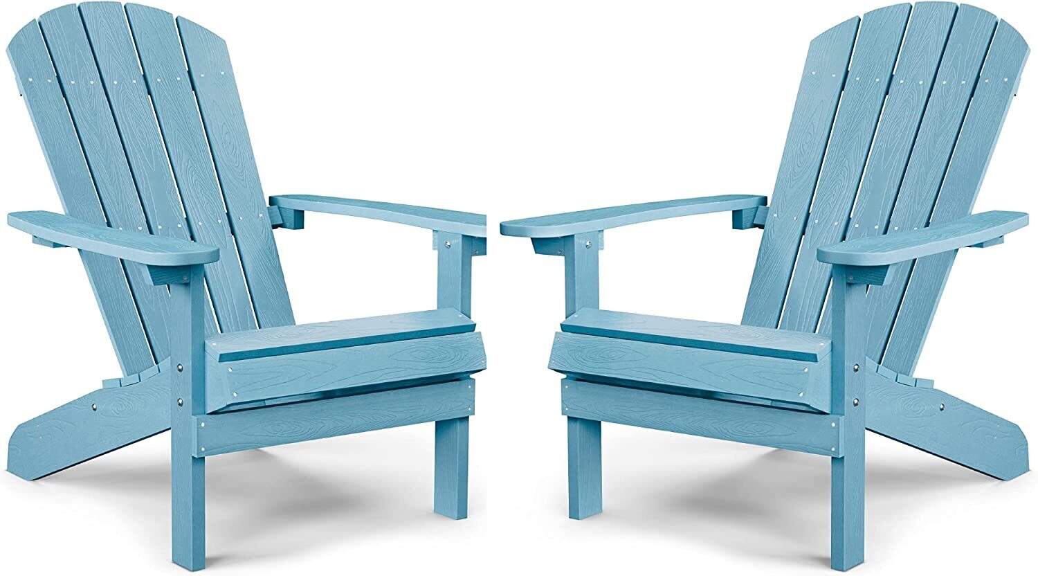 Weather Resistant Blue Recycled Plastic Outdoor Patio Chair (Set of 4)