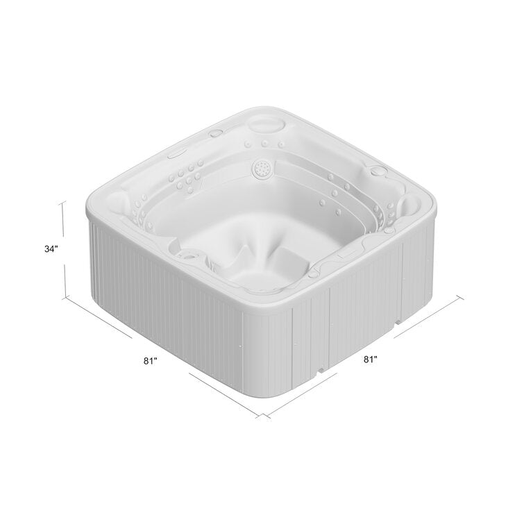 Lifesmart Spas 230 Volt 7 - Person 65 - Jet Square Hot Tub with Ozonator in Espresso