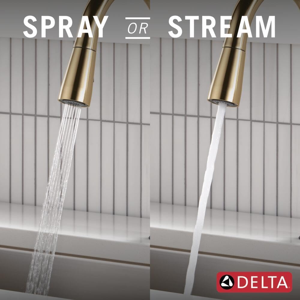 Delta Essa Touchless Kitchen Faucet with Touch Technology, Brushed Nickel Kitchen Sink Faucet with Pull Down Sprayer, Single Hole, Arctic Stainless 9113TL-AR-DST