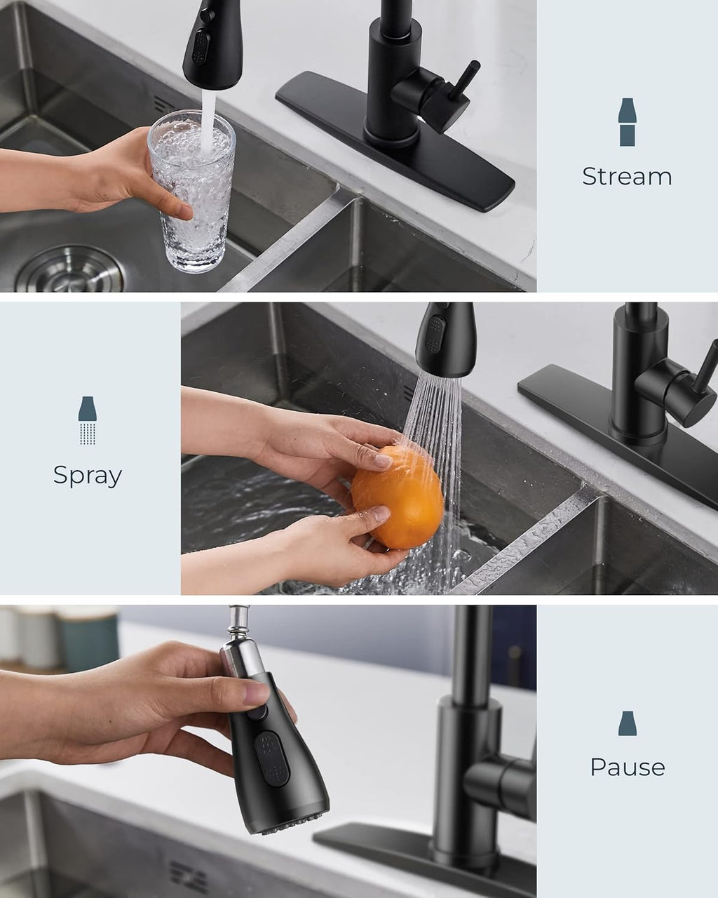FORIOUS Touchless Kitchen Faucets, Brushed Nickel Kitchen Faucet with Pull Down Sprayer, Single Handle Smart Motion Sensor Kitchen Sink Faucet,Contemporary Hands-Free Sink Faucet for Farmhouse Laundry