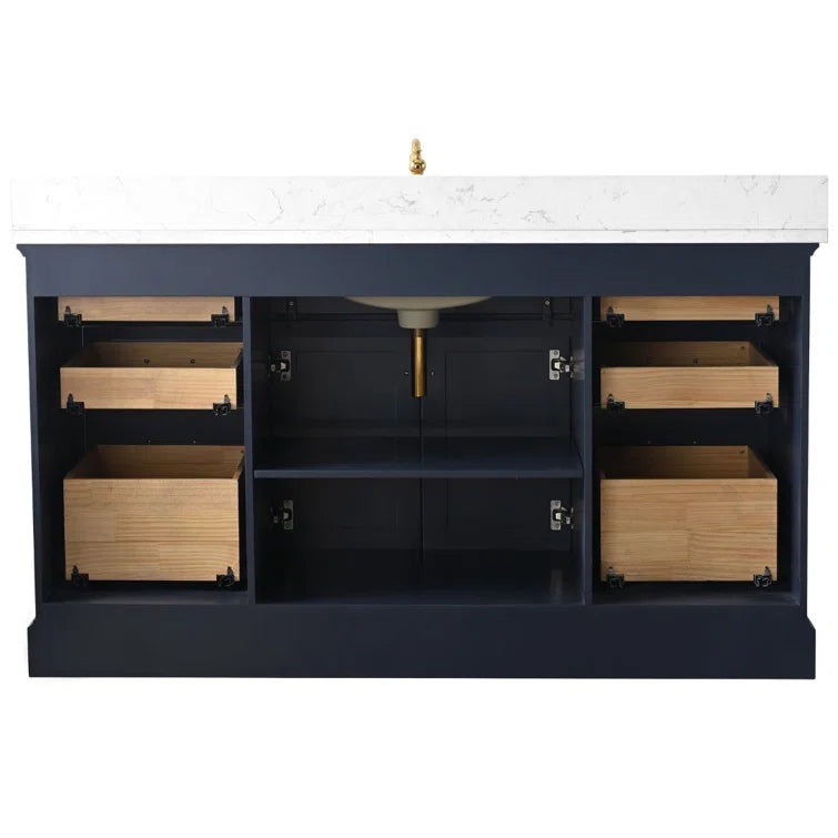 Annaline 60'' Single Bathroom Vanity with Engineered Stone Top