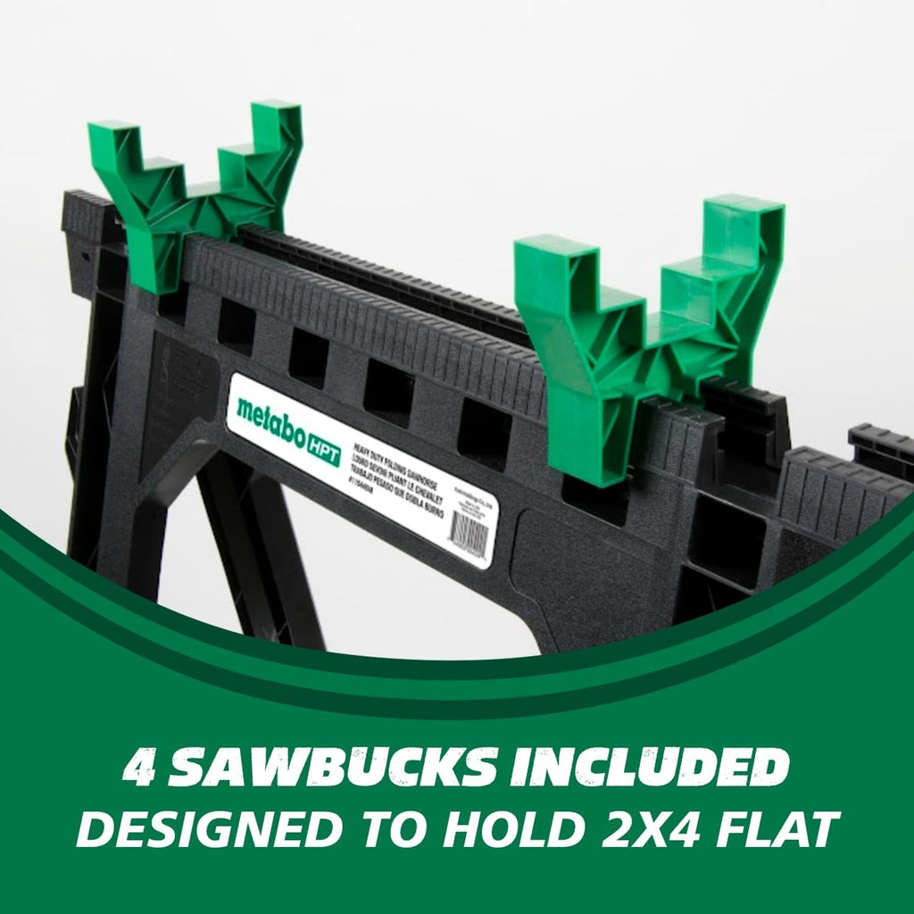 Bundle of Metabo HPT Compound Miter Saw, 10" Miter Saw with Large Table Saw for woodworking, C10FCGS + Metabo HPT 25 Ft Tape Measure, 17-Ft Reach & 14-Ft Standout, 115925M