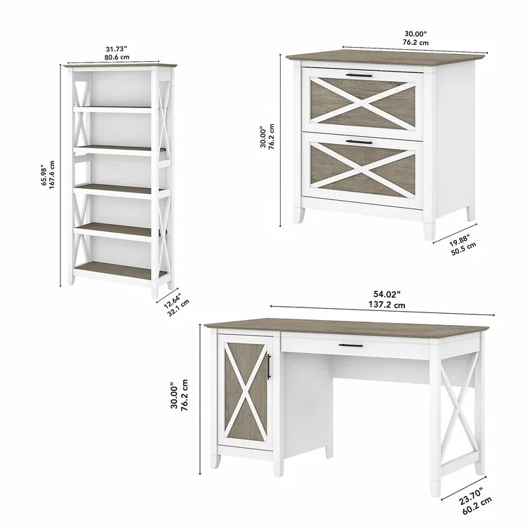 Huckins 3 Piece Rectangular Computer Desk Office Set