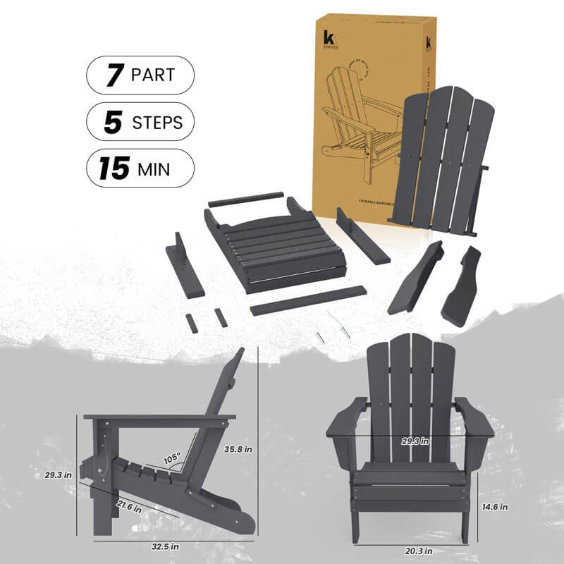 High Density Polyethylene Folding Adirondack Chair