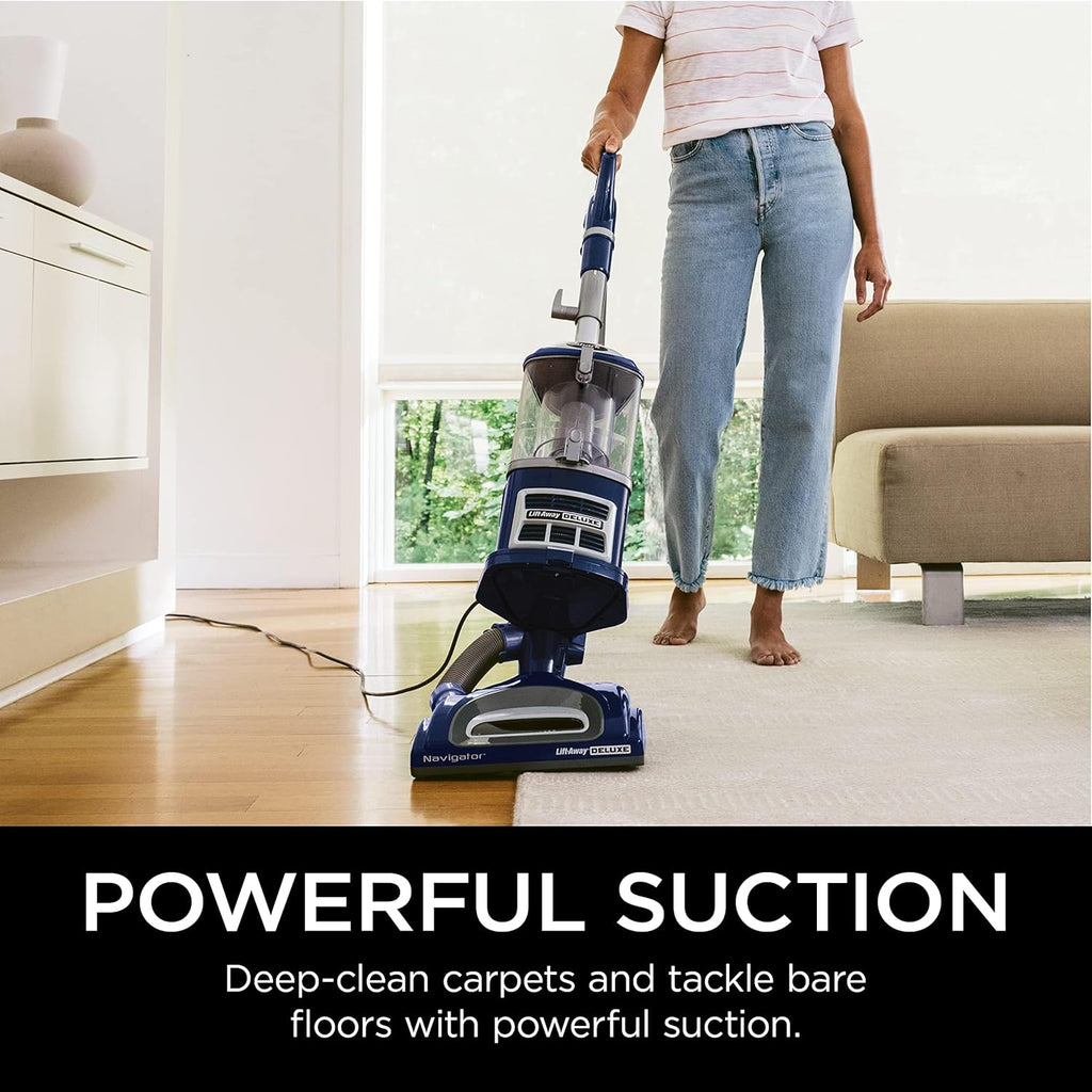 Shark Upright Vacuum, Navigator Lift-Away with Swivel Steering, HEPA Filter, XL Dust Cup, Pet Power, Dusting Brush, and Crevice Tool, Perfect for Pet Hair, White/Silver, NV356E