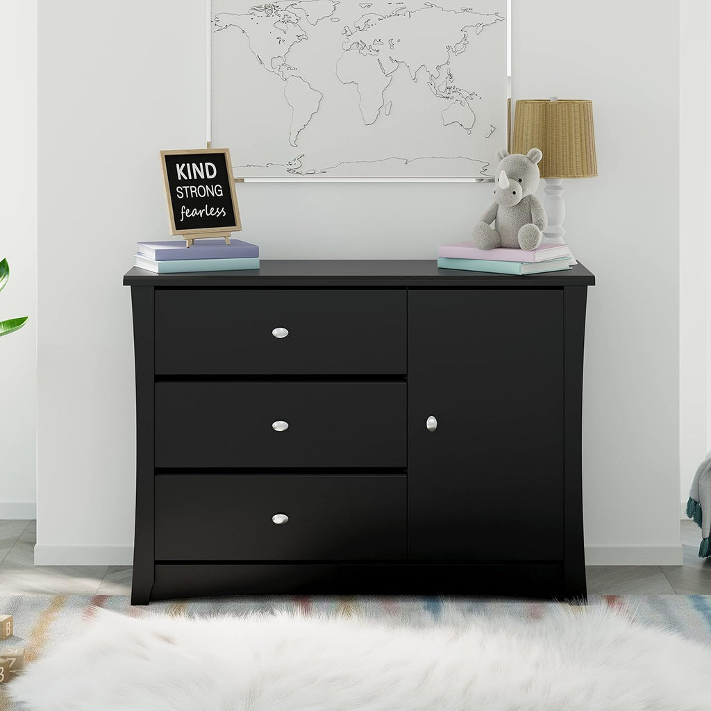 Storkcraft Crescent 6 Drawer Double Dresser (Pebble Gray) – GREENGUARD Gold Certified, For Nursery, Dresser, Kids Nursery Organizer, Chest of Drawers