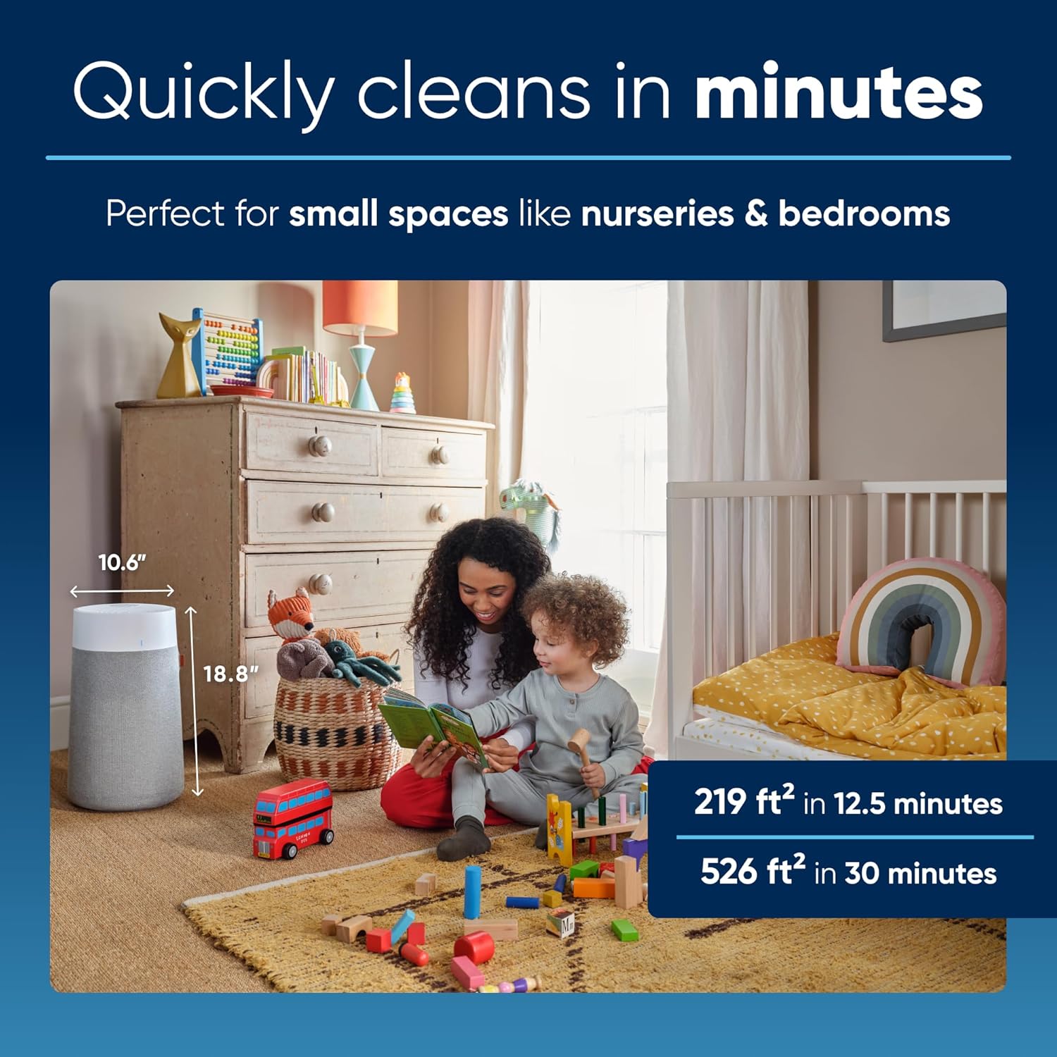 BLUEAIR Air Purifiers for Large Rooms, Cleans 3,048 Sqft In One Hour, HEPASilent Smart Air Cleaner For Home, Pets, Allergies, Virus, Dust, Mold, Smoke - Blue Pure 211i Max