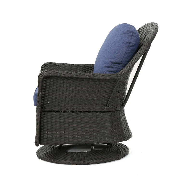 Beom Modern Outdoor Wicker Swivel Patio Chair with Cushions