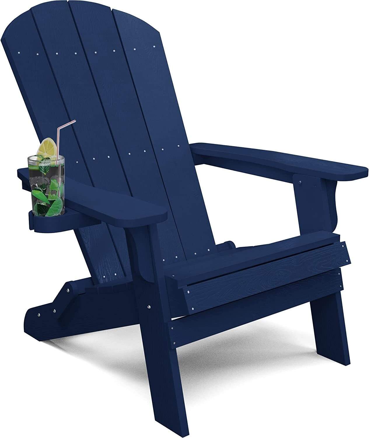 Weather Resistant Blue Recycled Plastic Outdoor Patio Chair (Set of 4)