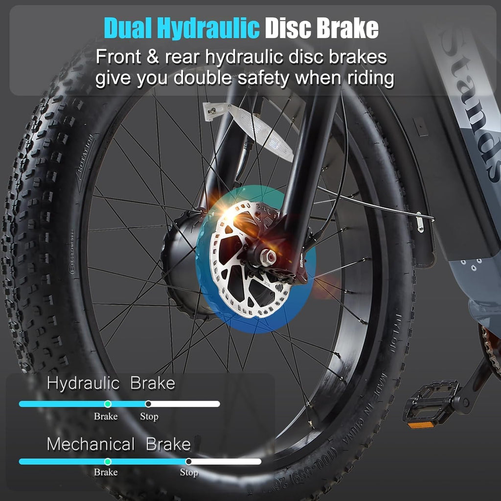Dual Motor 2000W/1000W Electric Bike for Adult 48V 30AH/20Ah Removable Battery Up to &120 Miles Long Range 26"Fat Tire Off Road Mountain Full Suspension Electric Bicycle,Adjustable Stem,UL Certified
