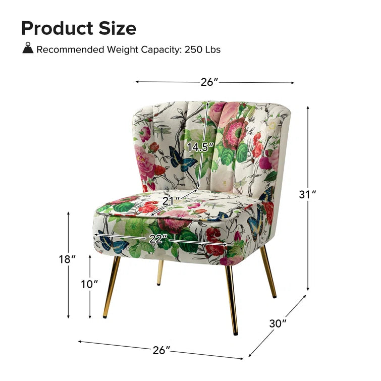 Felicia Polyester/Velvet Barrel Chair
