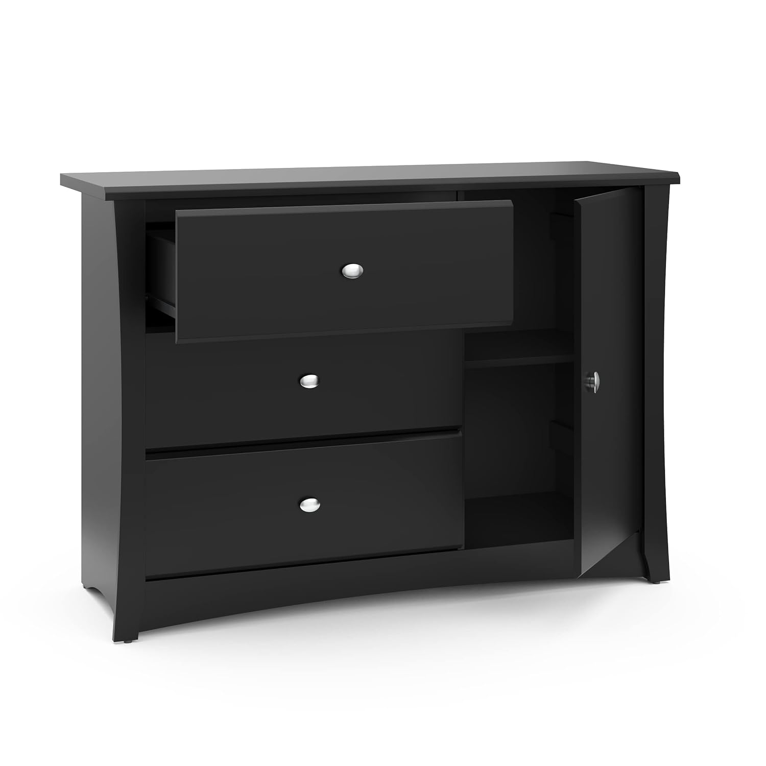 Storkcraft Crescent 6 Drawer Double Dresser (Pebble Gray) – GREENGUARD Gold Certified, For Nursery, Dresser, Kids Nursery Organizer, Chest of Drawers