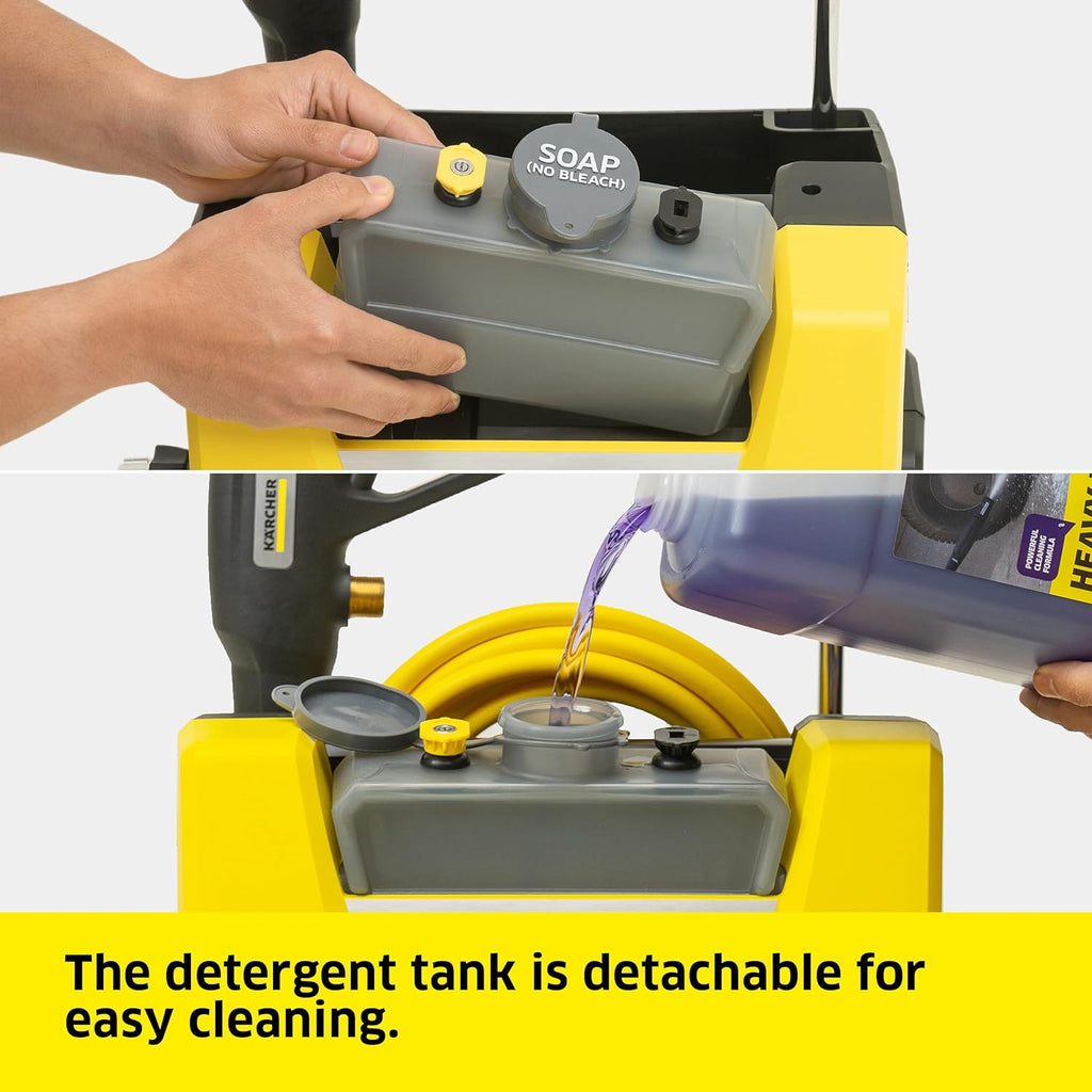 Electric Karcher Pressure Washer K1700, Max 2125 PSI, 3 Spray Nozzles, Detergent Tank, For Cars, Driveways, Siding, Patios, 1.46 max. GPM