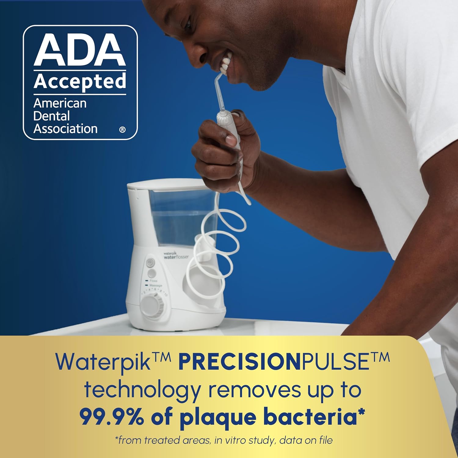 Waterpik Aquarius Water Flosser Professional For Teeth, Gums, Braces, Dental Care, Electric Power With 10 Settings, 7 Tips For Multiple Users And Needs, ADA Accepted, Gray WP-667, Packaging May Vary
