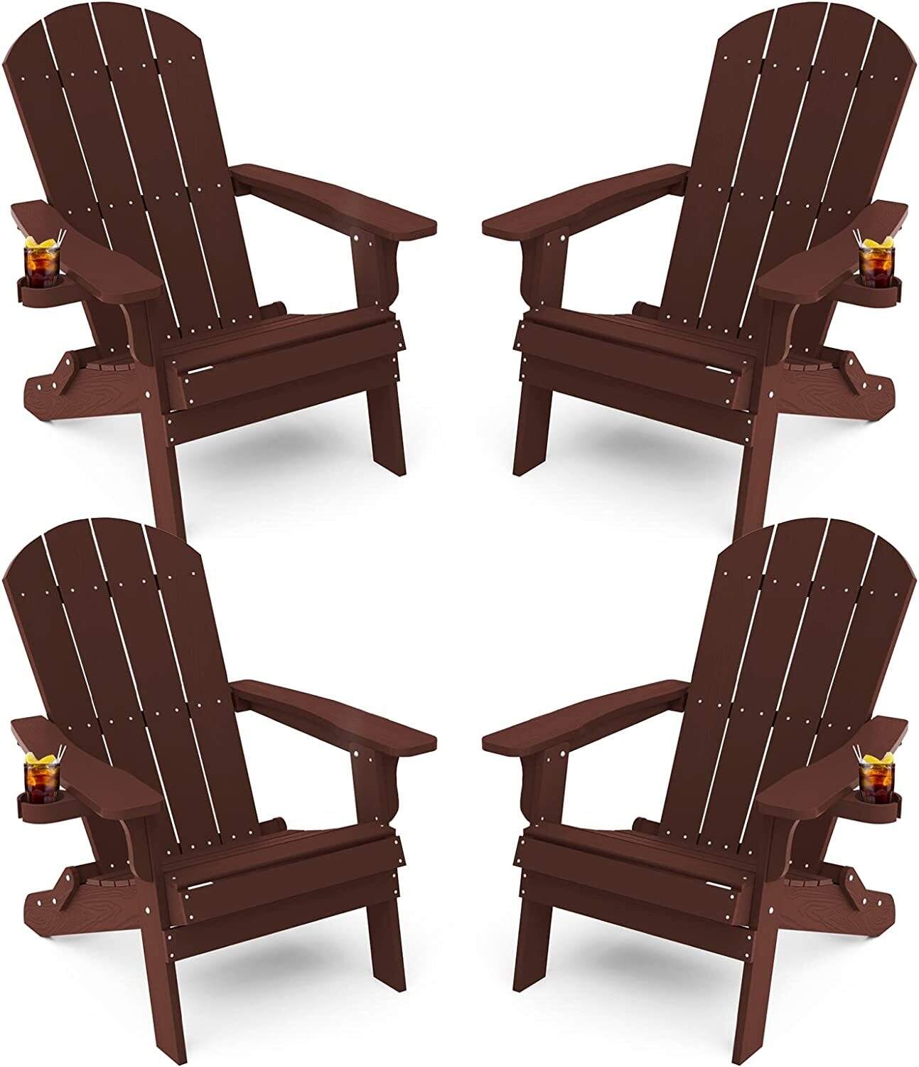 Weather Resistant Blue Recycled Plastic Outdoor Patio Chair (Set of 4)