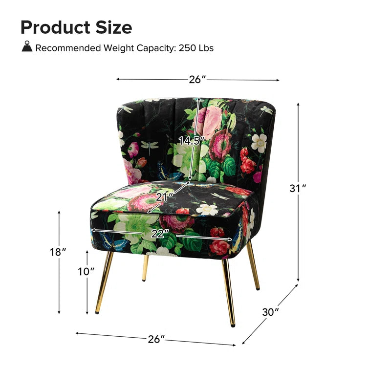 Felicia Polyester/Velvet Barrel Chair