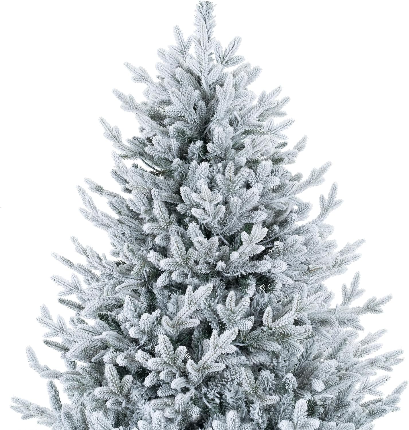 Naomi Home 6.5ft Rustic Christmas Tree with Lights, Realistic Classic Prelit with 2595 Branch Tips, 600 Warm Lights and Metal Stand, Aritificial Tree