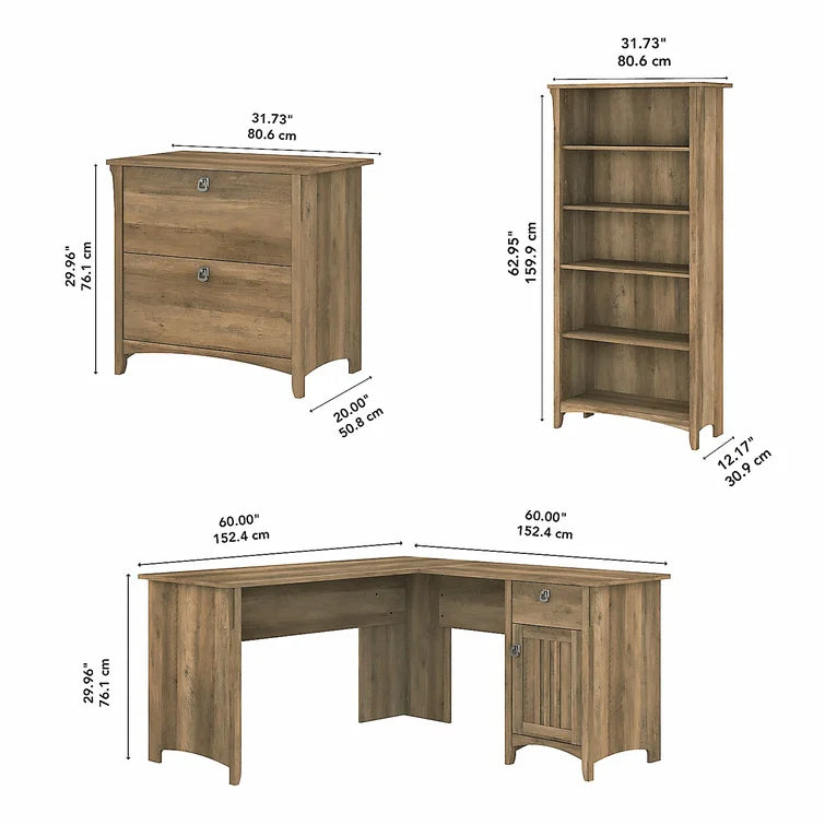 Khadesha 3 Piece Computer Desk Office Set