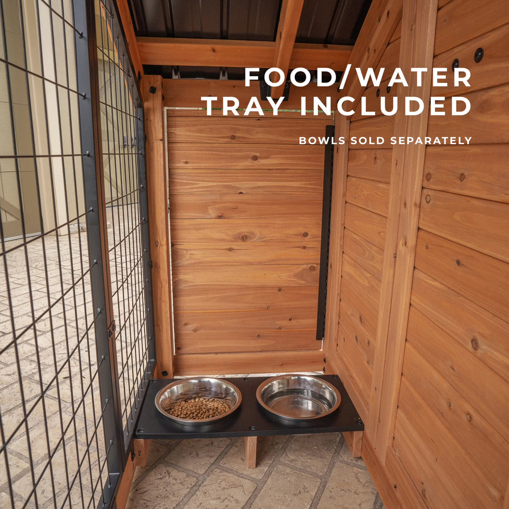 Backyard Discovery 7'x5' Waggin' Retreat Cedar Wood Dog Kennel, Galvanized Steel Roof