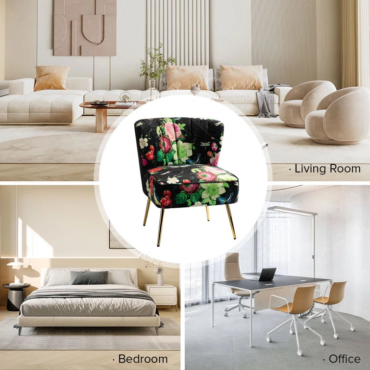 Felicia Polyester/Velvet Barrel Chair