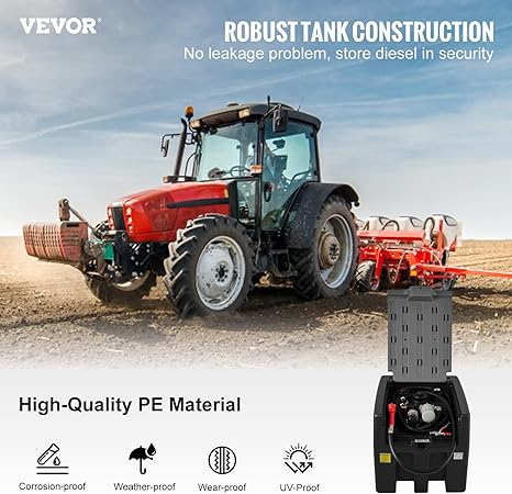 VEVOR Portable Diesel Carry Tank Fuel Caddy 58 Gallon + 12V Transfer Pump