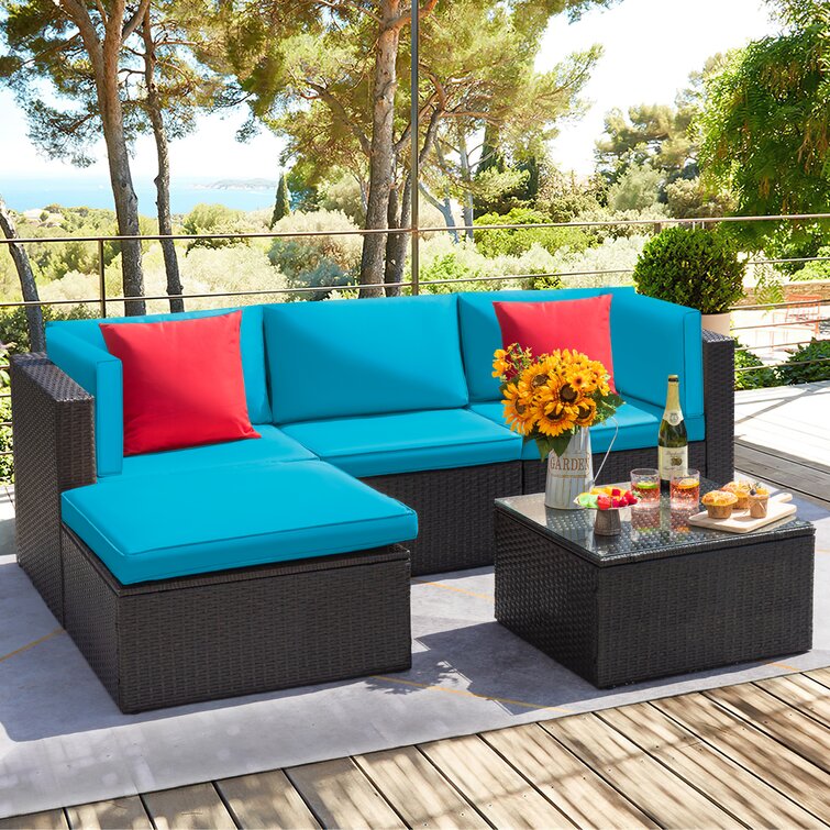Huang 4 - Person Outdoor Seating Group with Cushions