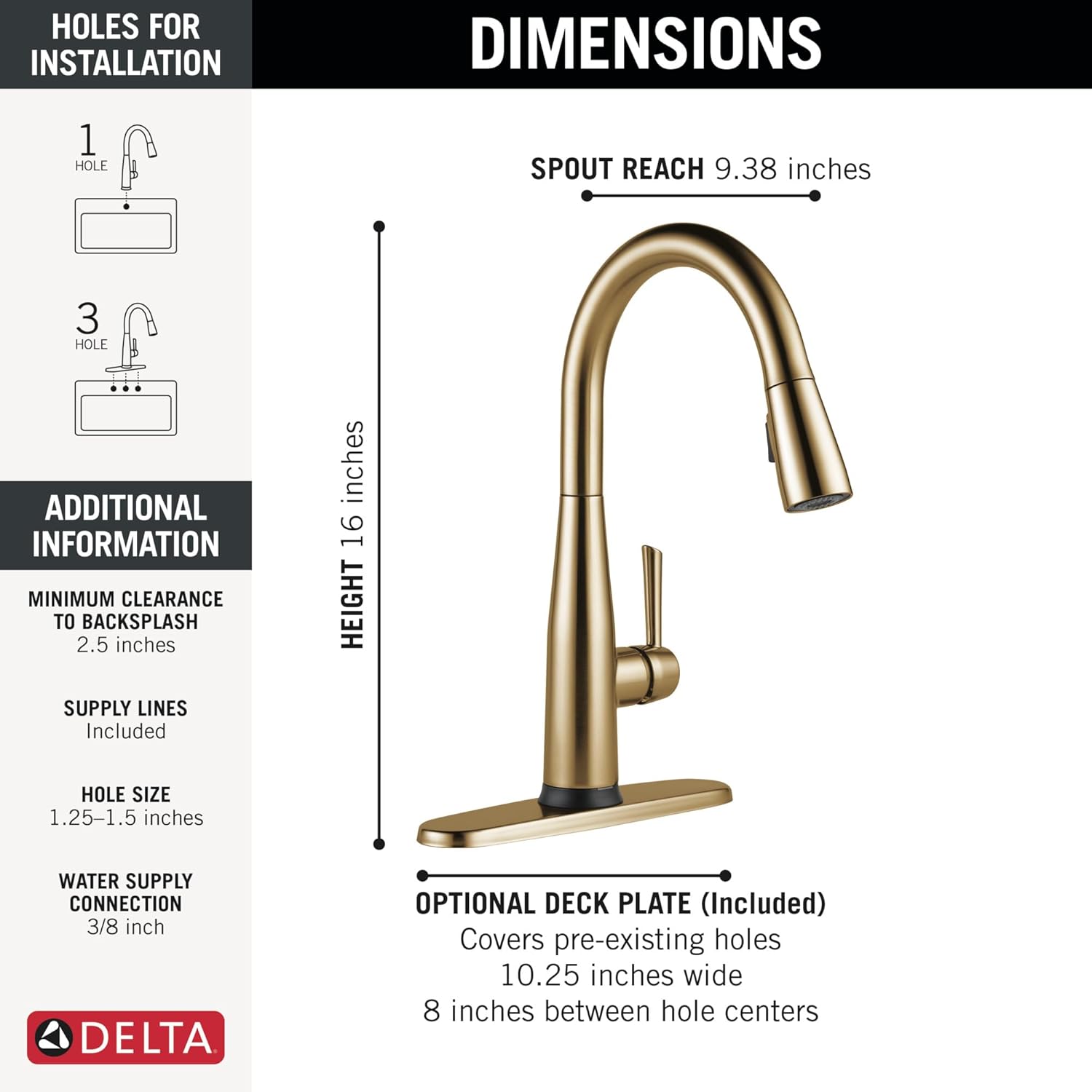 Delta Essa Touchless Kitchen Faucet with Touch Technology, Brushed Nickel Kitchen Sink Faucet with Pull Down Sprayer, Single Hole, Arctic Stainless 9113TL-AR-DST