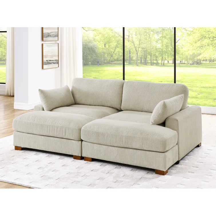 Mordecai 90'' Corduroy Sleeper Sofa