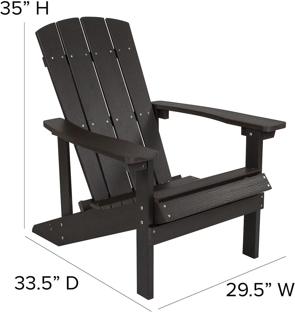 Flash Furniture Charlestown Commercial Grade Indoor/Outdoor Adirondack Chair, Weather Resistant Durable Poly Resin Deck and Patio Seating, Green
