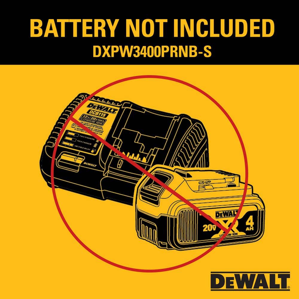 DeWalt DXPW3400PRNB-S PressuReady 3400 PSI Gas Pressure Washer with Quick Start Technology, 2.5 GPM Axial Cam Pump, 208cc Engine, Cold Water, Includes 25-Ft Hose, Nozzles, Spray Gun & Wand, 49-State