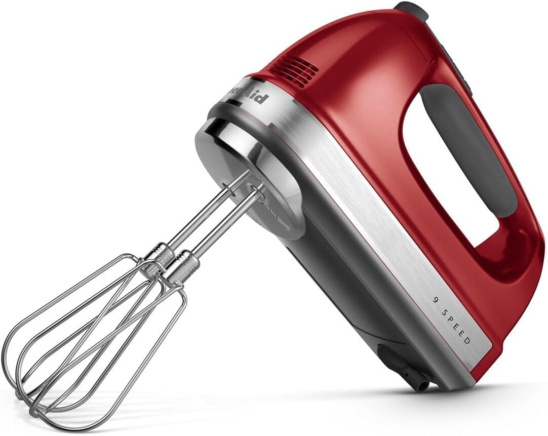 KitchenAid 9-Speed Hand Mixer with Turbo Beater II Accessories and 5 Cup Food Chopper - White
