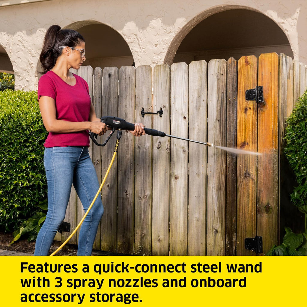 Electric Karcher Pressure Washer K1700, Max 2125 PSI, 3 Spray Nozzles, Detergent Tank, For Cars, Driveways, Siding, Patios, 1.46 max. GPM