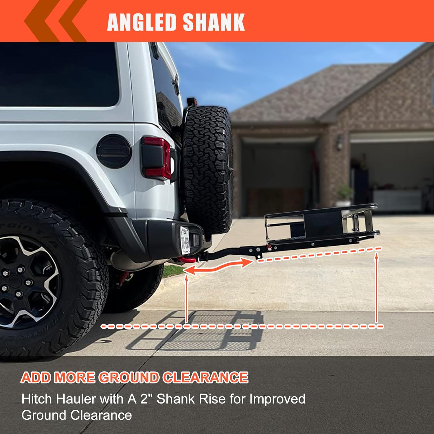 MeeFar High Rail Trailer Folding Hitch Mount Cargo Carrier Basket 60" X 24" X 14"+Waterproof Cargo Bag 20 cu ft(59" 24" 24"), Capacity of 500 Lbs with Hitch Stabilizer, Net, Lock and Straps