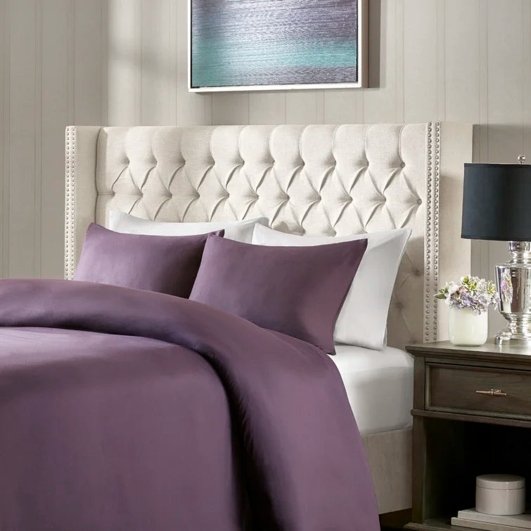 Tickhill Upholstered Wingback Button Tufted Headboard