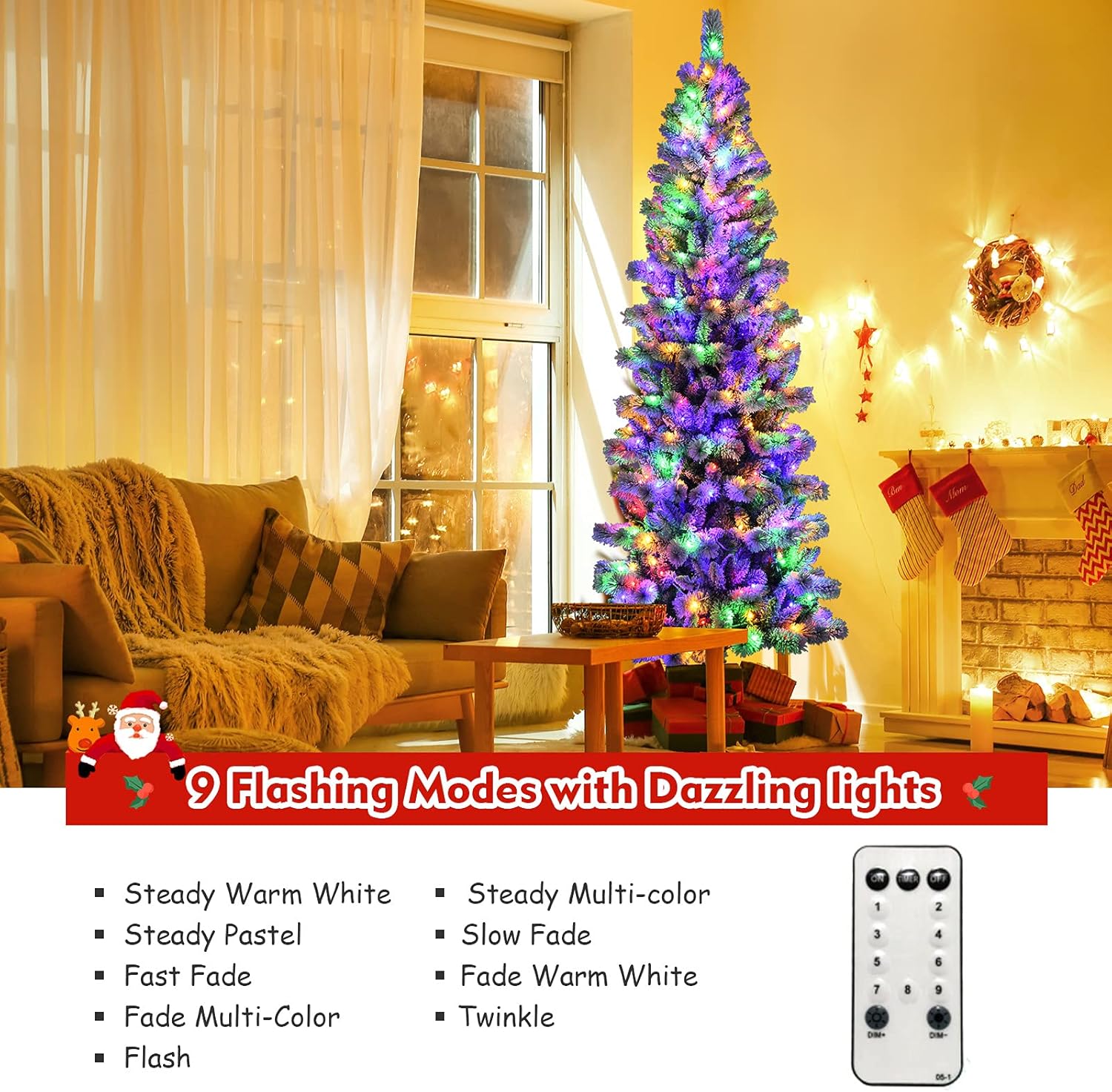 Goplus 7ft Artificial White Christmas Tree Xmas Pine Tree with Solid Metal Legs Perfect for Indoor and Outdoor Holiday Decoration