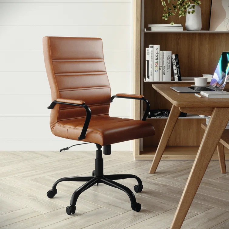 High Back Executive Swivel Office Chair with Metal Frame and Arms