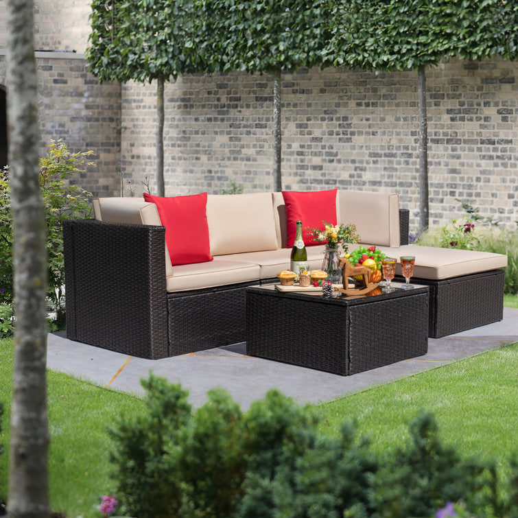 Huang 4 - Person Outdoor Seating Group with Cushions