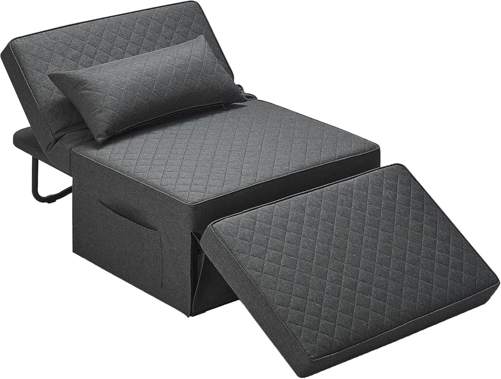 Sofa Bed, 4 in 1 Multi-Function Folding Ottoman Breathable Linen Couch Bed with Adjustable Backrest Modern Convertible Chair for Living Room Apartment Office