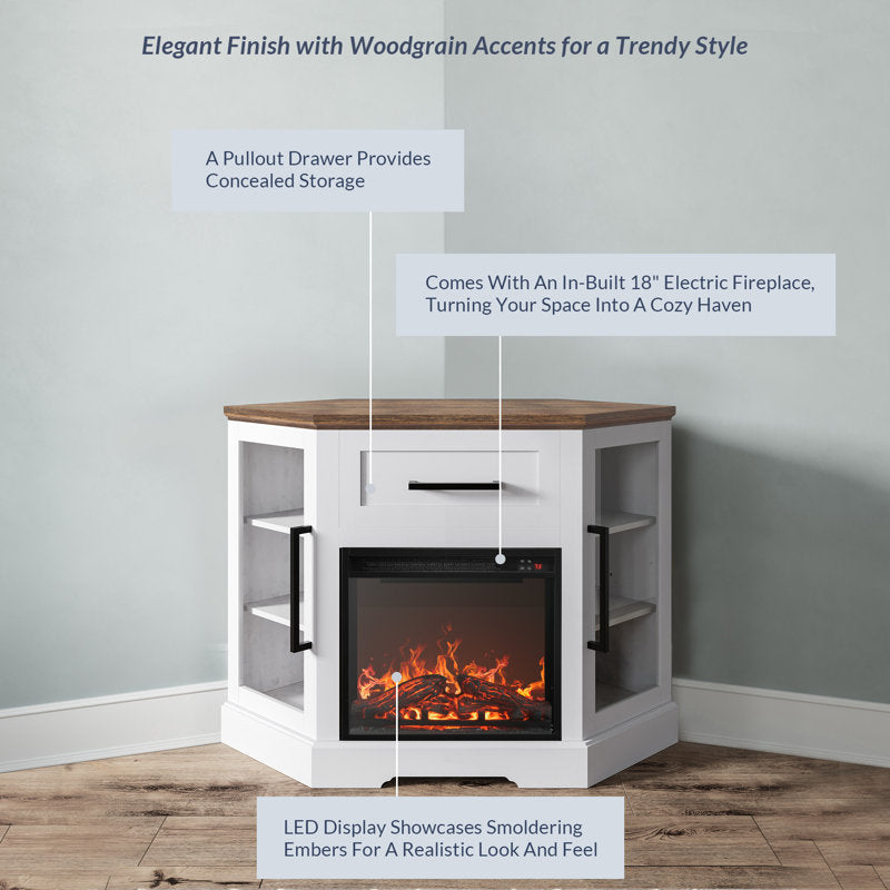 Lakeisha TV Stand for to 43" with Electric Fireplace Included