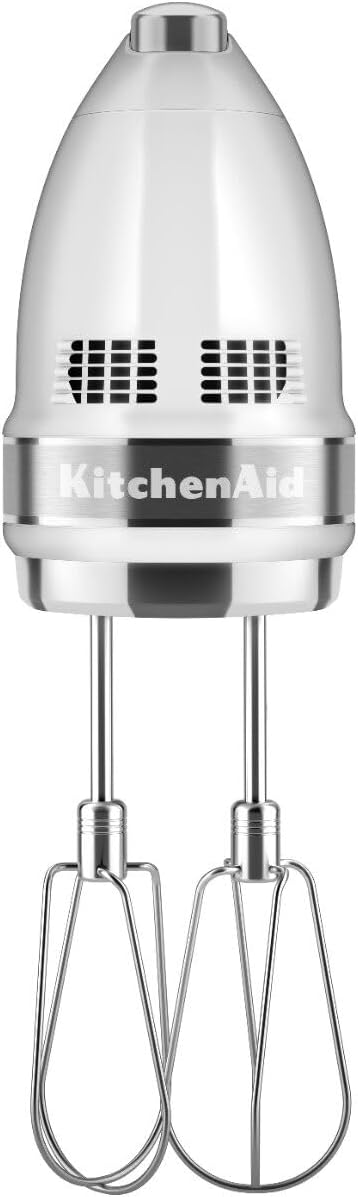 KitchenAid 9-Speed Hand Mixer with Turbo Beater II Accessories and 5 Cup Food Chopper - White
