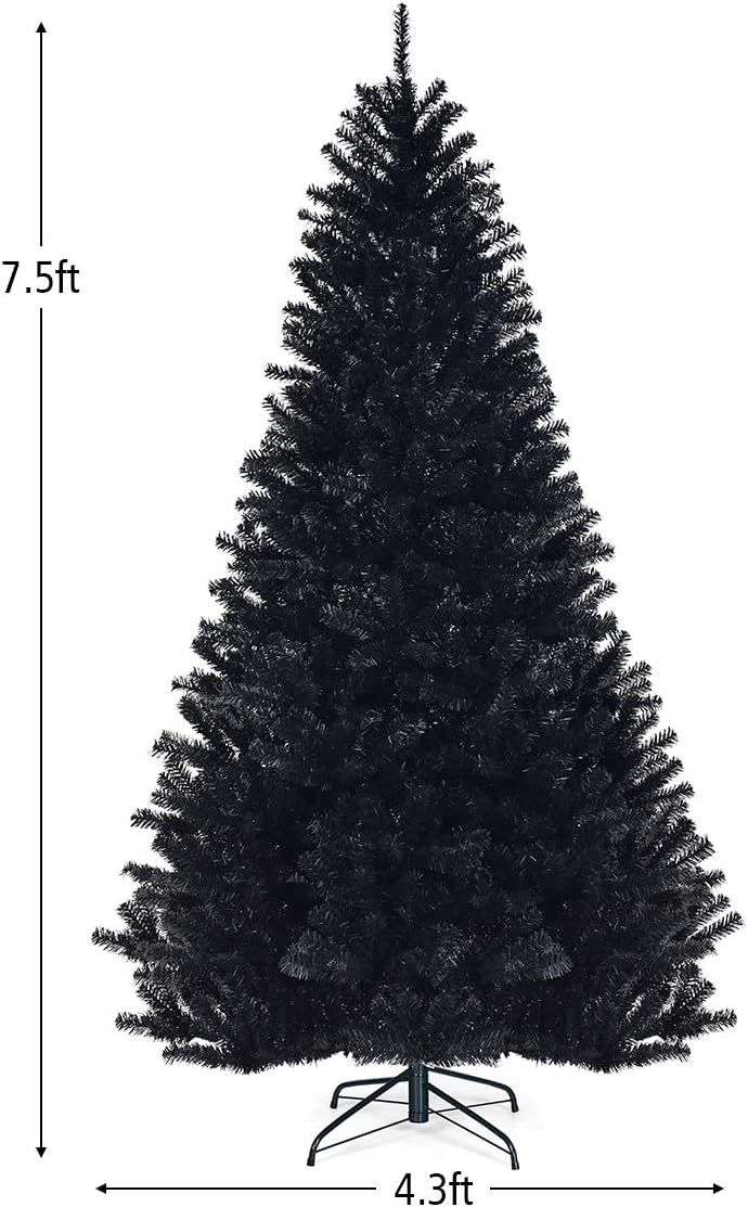 Goplus 7ft Artificial White Christmas Tree Xmas Pine Tree with Solid Metal Legs Perfect for Indoor and Outdoor Holiday Decoration