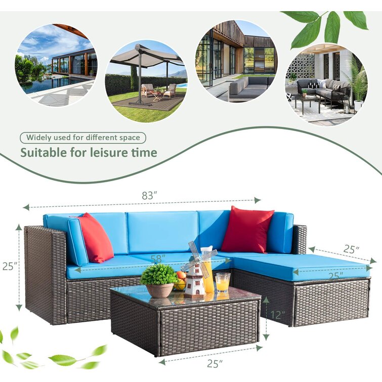 Huang 4 - Person Outdoor Seating Group with Cushions