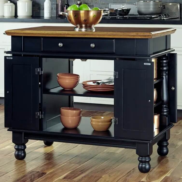 Aamy Solid Wood Kitchen Island