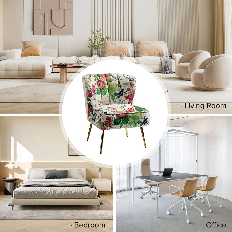 Felicia Polyester/Velvet Barrel Chair