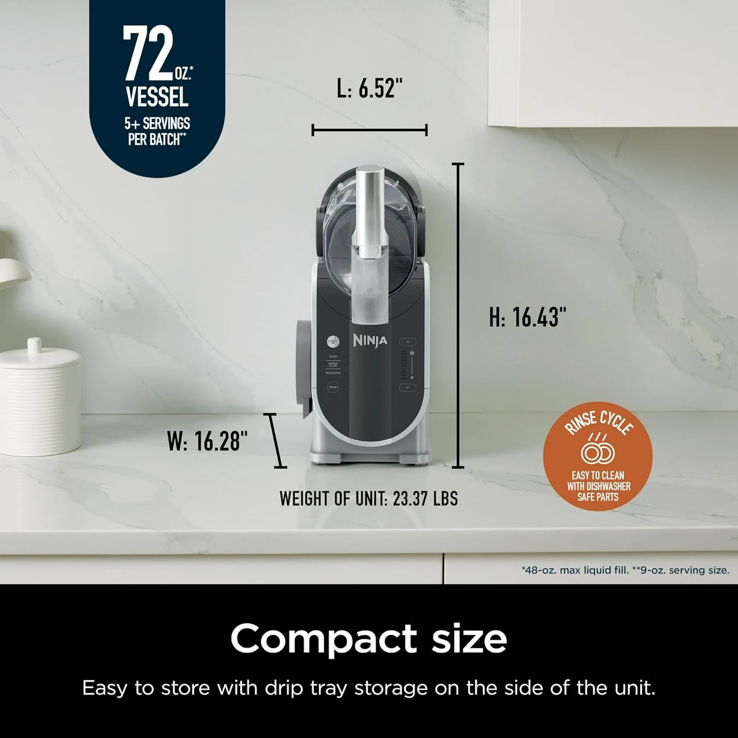 Ninja SLUSHi 72 oz Professional Frozen Drink Maker, 3 Preset Settings Slushie Machine