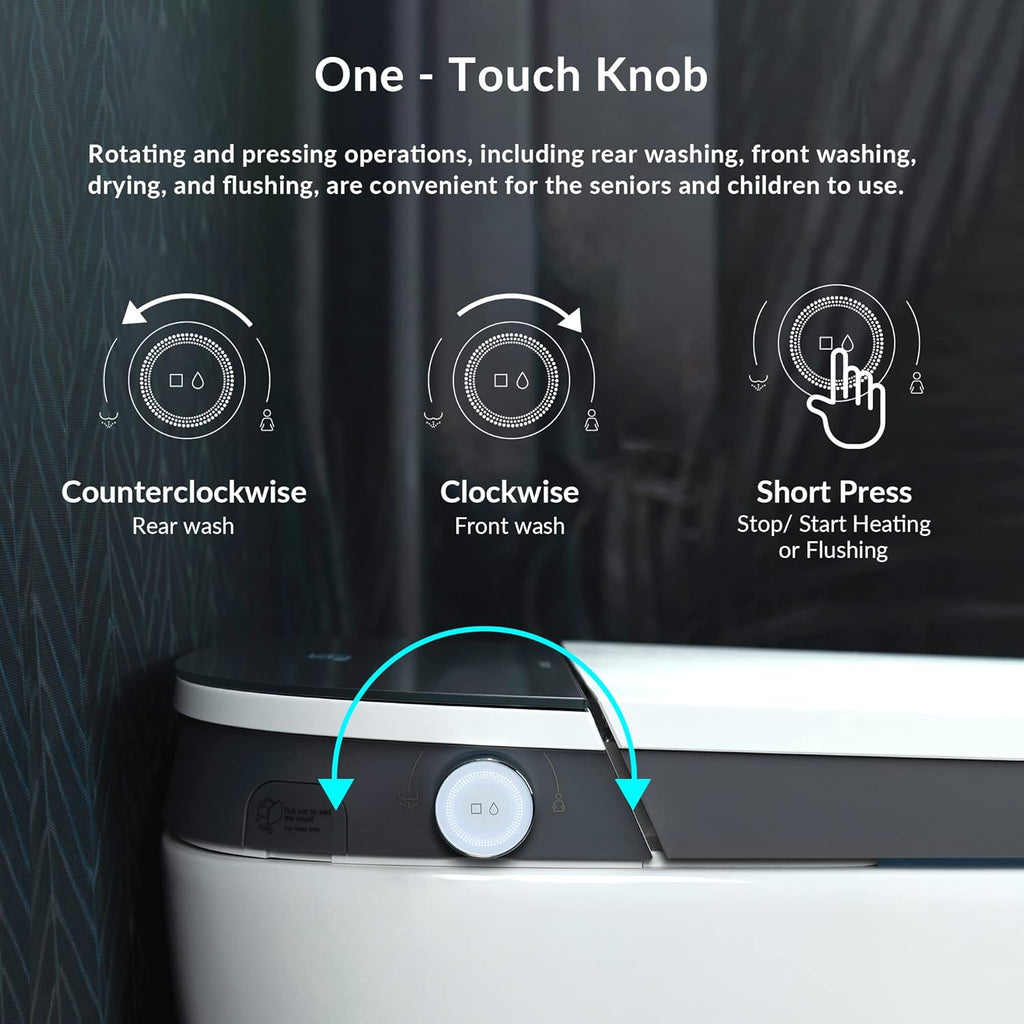 WOODBRIDGE Smart Bidet Toilet with 1000 Gram MaP Flush Score,Auto Open/Close,Foam Shield,Auto Flush,Foot Sensor,Movement Drying,Heated Seat,ADA Chair Height,One Piece Toilet with Tank Built in