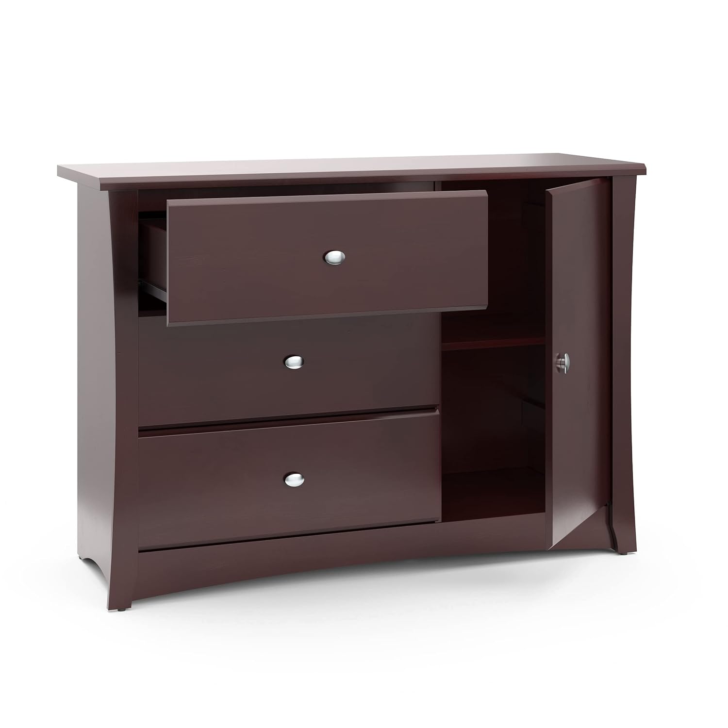 Storkcraft Crescent 6 Drawer Double Dresser (Pebble Gray) – GREENGUARD Gold Certified, For Nursery, Dresser, Kids Nursery Organizer, Chest of Drawers