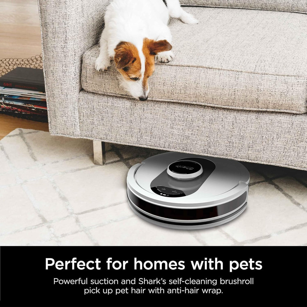 Shark RV1001AE IQ Robot Self-Empty XL, Robot Vacuum with IQ Navigation, Home Mapping, Self-Cleaning Brushroll, Wi-Fi Connected, Works with Alexa, Black
