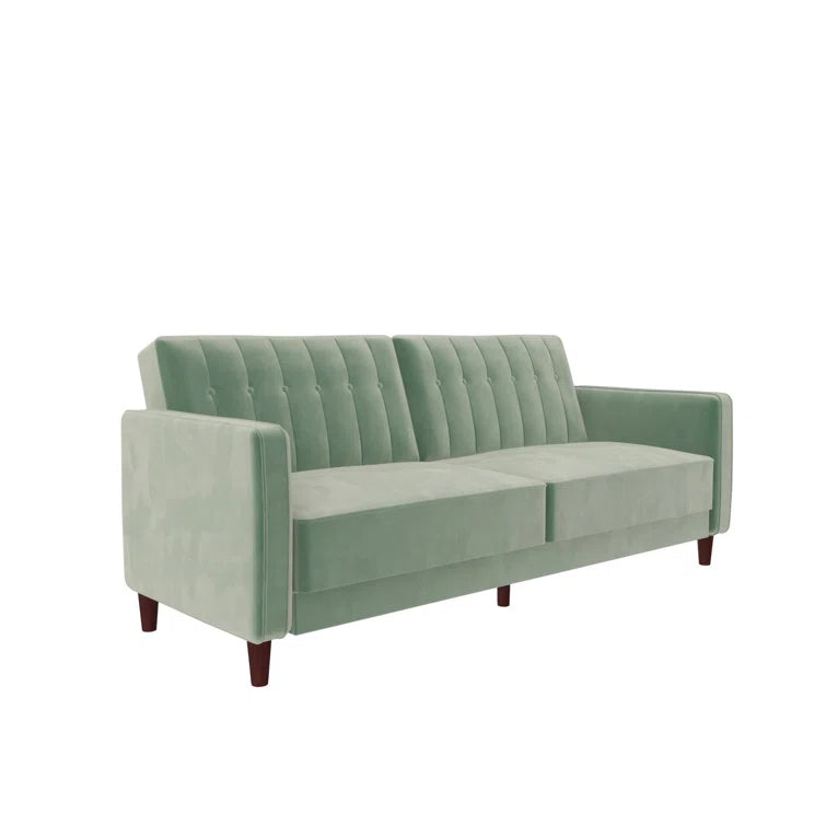 Perdue 81.5" Velvet Square Arm Convertible Sofa